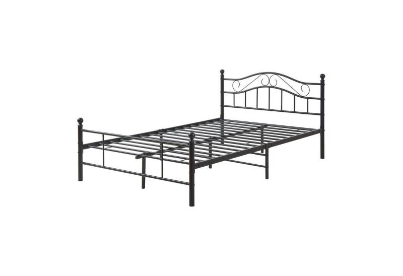 en.casa Metallbett, »Florenz« 120x200 Schwarz Bettgestell von en.casa