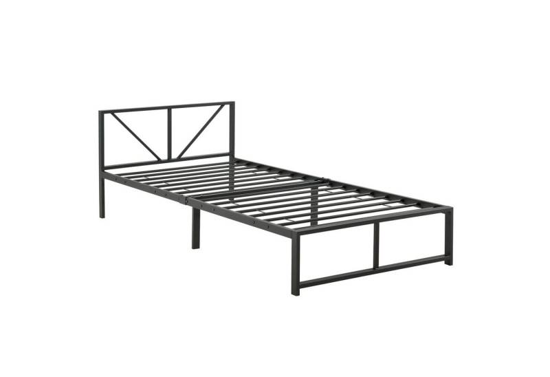 en.casa Metallbett, »Meran« Bettgestell 90x200 cm Stahl Schwarz von en.casa