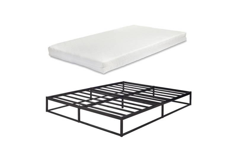 en.casa Metallbett, »Trerunta« Bettgestell mit Matratze 160 x 200 cm Stahl Schwarz en.casa Metallbett, »Trerunta« Bettgestell mit Matratze 160 x 200 cm Stahl Schwarz von en.casa