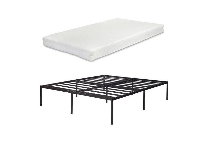 en.casa Metallbett, »Vårdö« mit Matratze 180 x 200 cm Schwarz en.casa Metallbett, »Vårdö« mit Matratze 180 x 200 cm Schwarz von en.casa