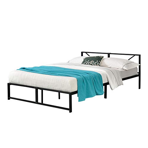 [en.casa] Metallbett 140x200 cm Bettgestell mit Latten Doppelbett bis 300 kg Metallgestell Schwarz von [en.casa]