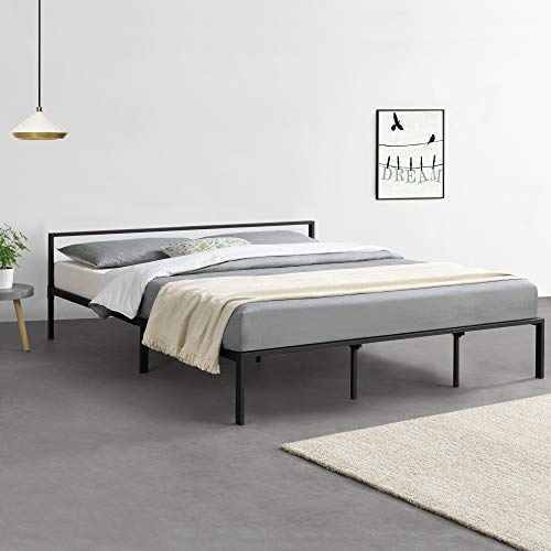 [en.casa] Metallbett 180x200 cm Minimalistisches Bettgestell Bett mit Lattenrost Stahl Schwarz von [en.casa]