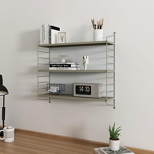 [en.casa] Modulares Wandregal Strängnäs Metallregal Kamelfarben Hängeregal mit 3 Regalböden Badregal Küchenwandregal Wandablage Wohnzimmer von [en.casa]