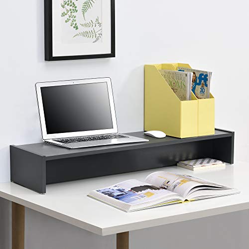 [en.casa] Monitorregal 100x27x15cm Dunkelgrau Monitor-Erhöhung Monitorständer Bildschirm-Ständer von [en.casa]