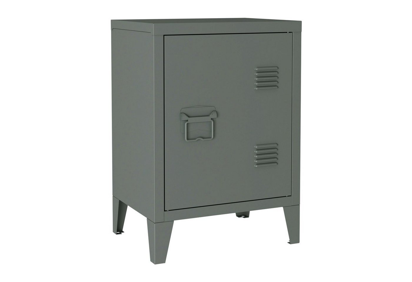 en.casa Nachtschrank (1-St) »Inari« mit Türgriff links Stahl 57 x 40 x 30 cm Dunkelgrau von en.casa