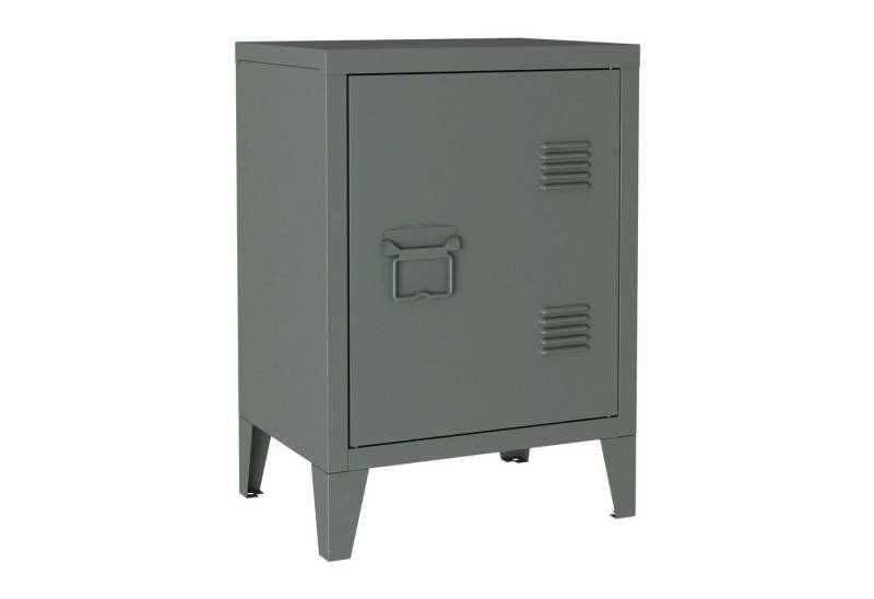 en.casa Nachtschrank (1-St) »Inari« mit Türgriff links Stahl 57 x 40 x 30 cm Dunkelgrau von en.casa