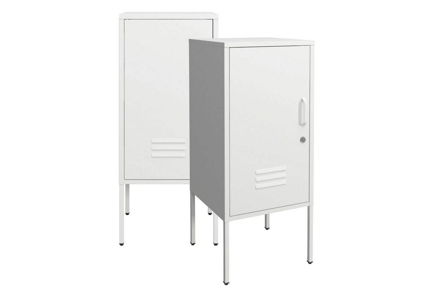 en.casa Nachtschrank (2er Set) »Hausjärvi« mit abschließbarer Tür 82 x 35 x 35 cm Stahl Weiß en.casa Nachtschrank (2er Set) »Hausjärvi« mit abschließbarer Tür 82 x 35 x 35 cm Stahl Weiß von en.casa