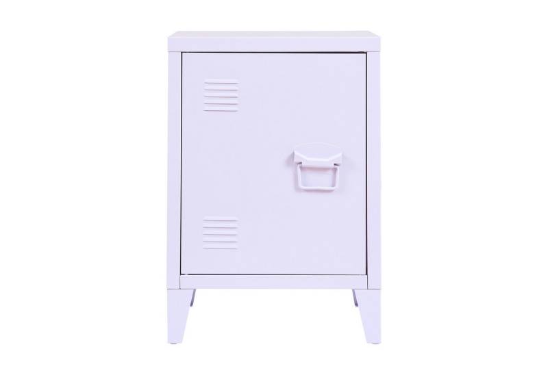 en.casa Nachtschrank »Inari« mit Türgriff rechts Stahl 57 x 40 x 30 cm Lila von en.casa