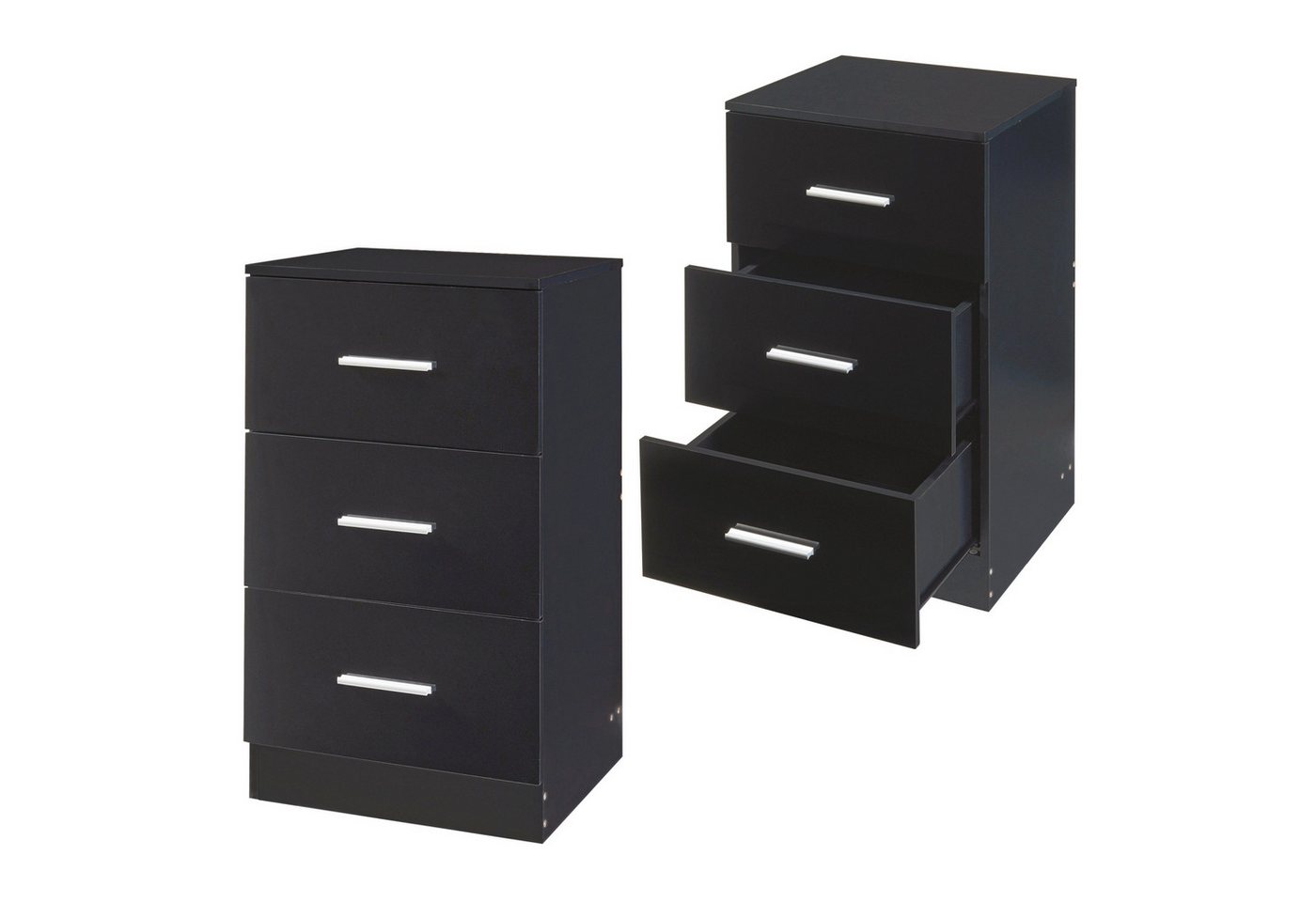 en.casa Nachttisch, »Aurdal« 2er Set 66 x 37 x 34,5 cm Schwarz, hochglänzend en.casa Nachttisch, »Aurdal« 2er Set 66 x 37 x 34,5 cm Schwarz, hochglänzend von en.casa