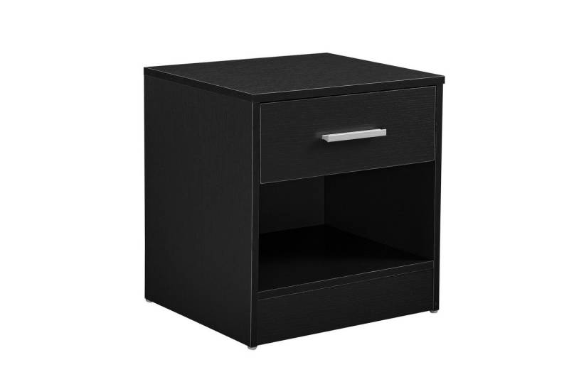 en.casa Nachttisch, »Jette« Nachtschrank mit 1 Schublade 36,5 x 29,5 x 38 cm Schwarz von en.casa