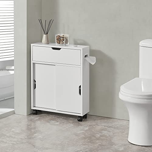[en.casa] Nischenschrank Kempele 67x52x17 cm Badezimmerschrank Toilettenschrank Regal 52 cm breit Schiebeschrank Bad Weiß von [en.casa]