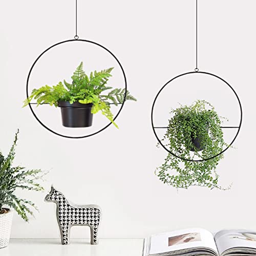 [en.casa] Pflanzhänger Opsterland im 2er Set Blumenhalter zum Aufhängen Topfhänger für Innen und Außen aus Metall Schwarz von [en.casa]