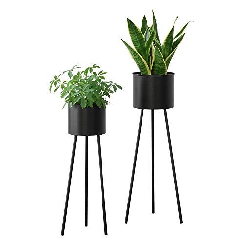 [en.casa] Pflanzständer Dalhem 2er Set Blumenständer-Set Pflanztopfhalter in 2 Größen Metall Schwarz von [en.casa]