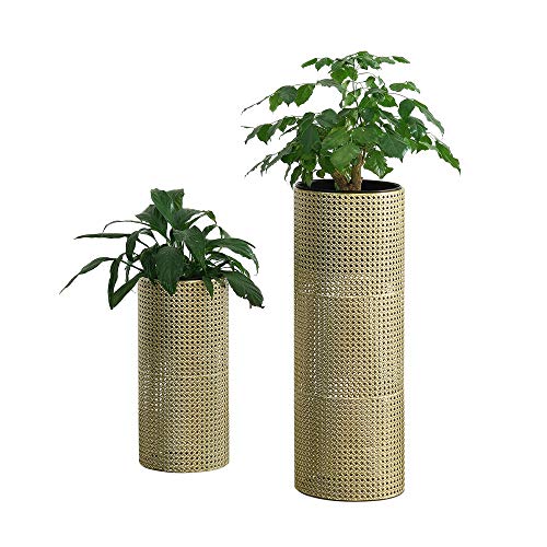 [en.casa] Pflanzständer Lüttich 2er Set Blumenständer-Set Pflanztopfhalter in 2 Größen Metall Schwarz/Goldfarben von [en.casa]