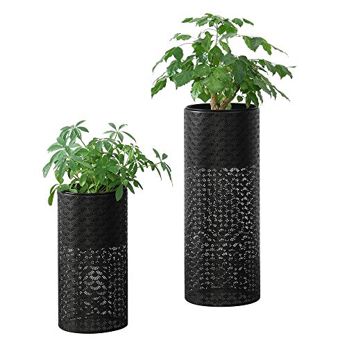 [en.casa] Pflanzständer Virton 2er Set Blumenständer-Set Pflanztopfhalter in 2 Größen Metall Schwarz von [en.casa]