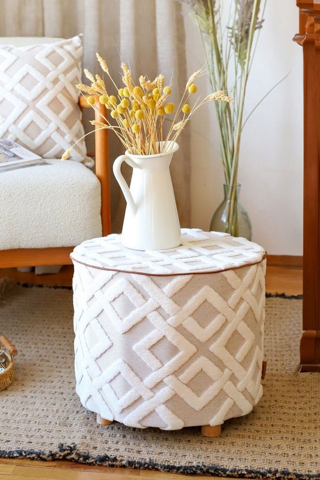 en.casa Polsterbank (1-St), Abnehmbarer Bezug, waschbar 40°C, Farbe beige von en.casa