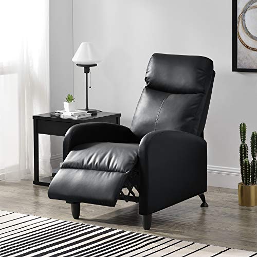 [en.casa] Polstersessel Bregenz Relaxsessel Relaxliege 102x60x92 cm Liegesessel Fernsehsessel Sessel mit Verstellbarer Rückenlehne TV Sessel aus Kunstleder Schwarz von [en.casa]