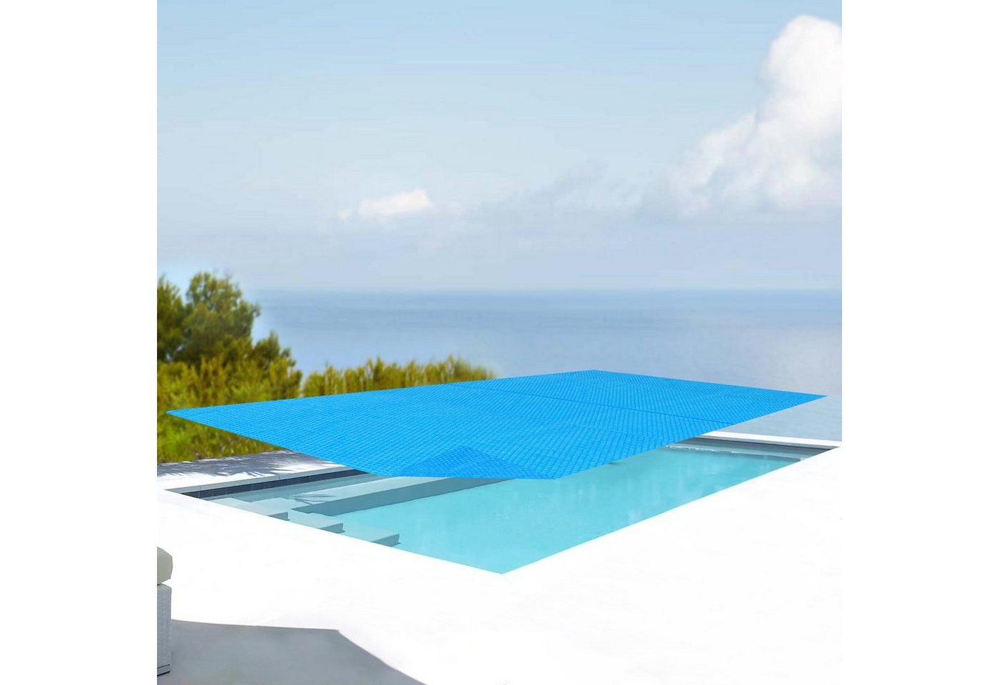 en.casa Pool-Abdeckplane, »Anadia« Pool Cover Poolabdeckung Solarplane eckig 260x160cm blau von en.casa