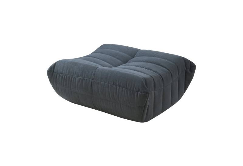 en.casa Pouf, »Kodsø« Fußhocker 35 x 80 x 65 cm gepolstert Mikrofaser Schwarz von en.casa