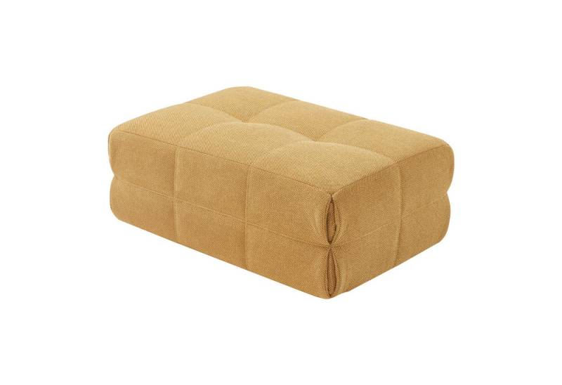 en.casa Pouf, »Koskyvn« Fußhocker 35 x 80 x 55 cm gepolstert Textil Gelb von en.casa