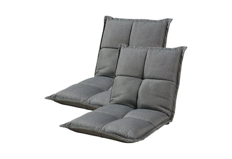 en.casa Relaxsessel (2er Set), »Deinze« mit Liegeposition gepolstert Dunkelgrau von en.casa
