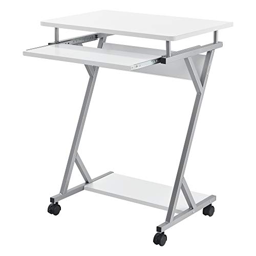 [en.casa] Rollbarer Computertisch 60x40x75cm Weiß PC-Tisch von [en.casa]