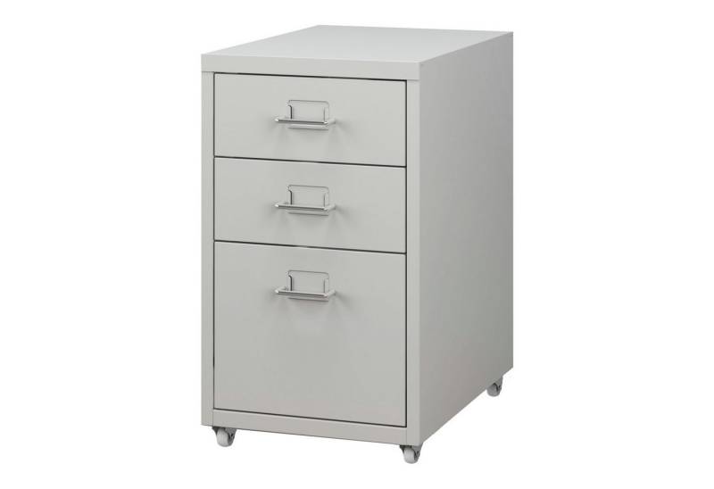 en.casa Rollcontainer, »Kökar« Schubladenschrank Stahl Weiß von en.casa