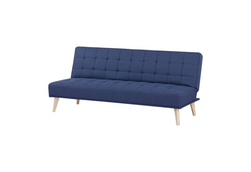 en.casa Schlafsofa, »Pukkila« 3-Sitzer Sofa mit Bettfunktion Textil Dunkelblau von en.casa