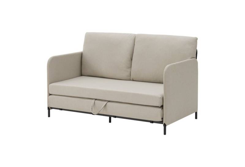 en.casa Schlafsofa, »Soini« mit Liegefunktion 2-Sitzer 78x125x67 cm Beige von en.casa