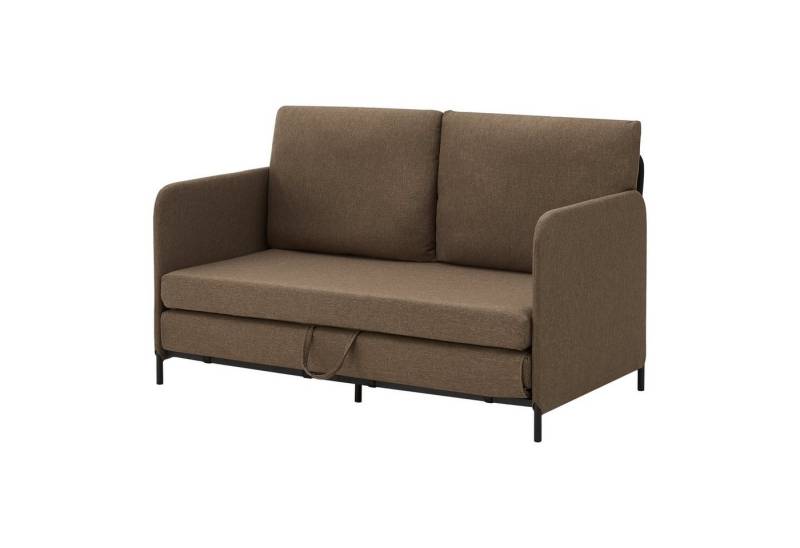 en.casa Schlafsofa, »Soini« mit Liegefunktion 2-Sitzer 78x125x67 cm Braun von en.casa