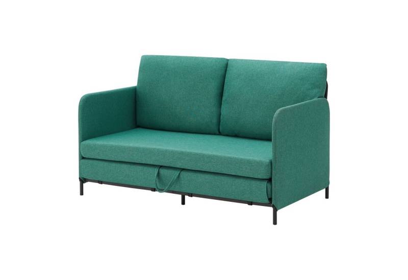 en.casa Schlafsofa, »Soini« mit Liegefunktion 2-Sitzer 78x125x67 cm Grün von en.casa