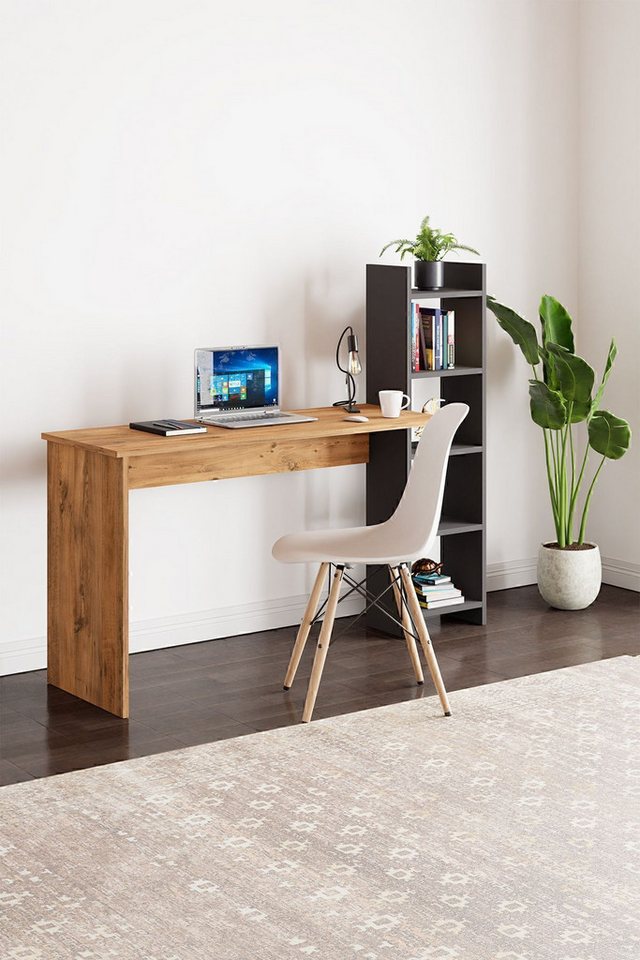 en.casa Schreibtisch, Schreibtisch mit Regal 45 x 30 cm Spanplatte Braun 89866651 en.casa Schreibtisch, Schreibtisch mit Regal 45 x 30 cm Spanplatte Braun 89866651 von en.casa