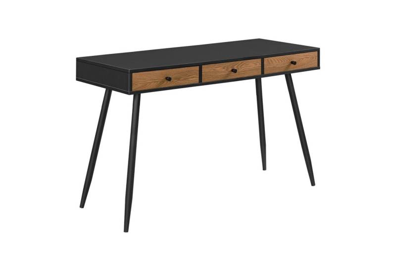 en.casa Schreibtisch, Tumba Bürotisch 115x48x75cm Schwarz/Holzton von en.casa