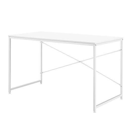 [en.casa] Schreibtisch 'Røros' 120x60x72cm Weiß Eiche-Optik Bürotisch Computertisch Arbeitstisch PC Tisch von [en.casa]