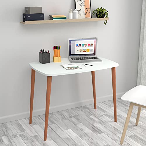 [en.casa] Schreibtisch Kongsberg Computertisch 70 x 90 x 60 cm PC-Tisch Arbeitstisch für Home Office Büro Weiß von [en.casa]