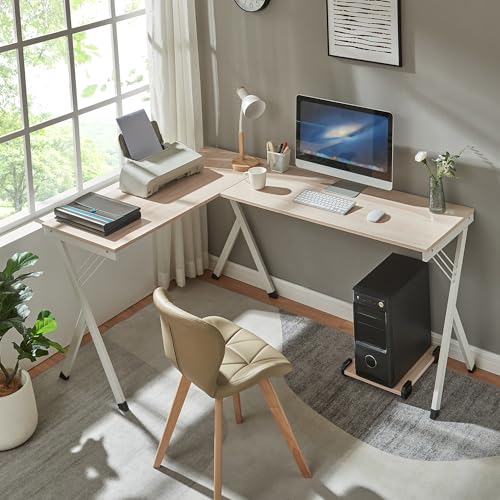 [en.casa] Schreibtisch Tarielarg mit PC-Ständer L-förmig 158x120x75 cm Eicheoptik Eckschreibtisch Computertisch Bürotisch von [en.casa]