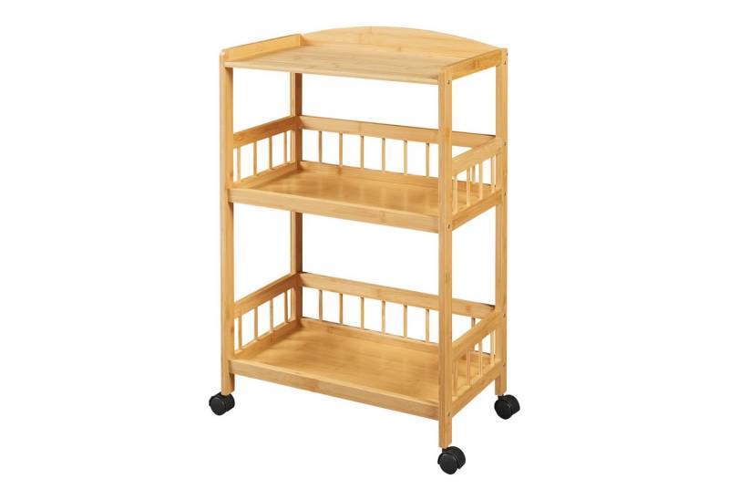 en.casa Servierwagen, »Huddinge« mit 3 Ebenen 80 x 53 x 30 cm Bambus von en.casa