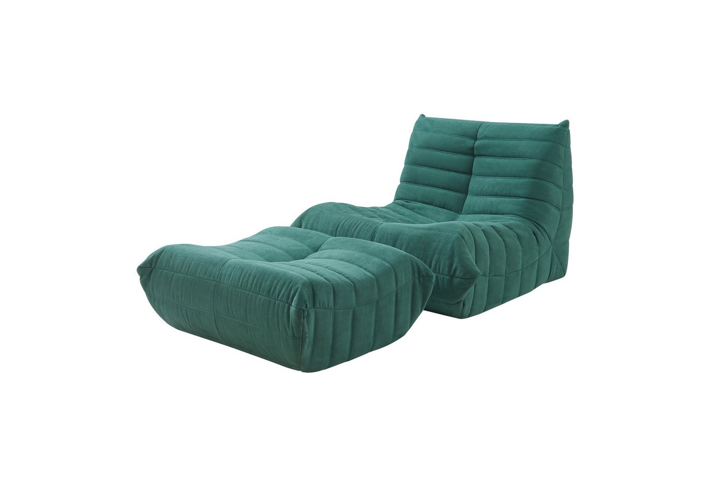 en.casa Sessel, »Kodsø« Bodensessel mit Hocker 75 x 90 x 100 cm Mikrofaser Grün en.casa Sessel, »Kodsø« Bodensessel mit Hocker 75 x 90 x 100 cm Mikrofaser Grün von en.casa