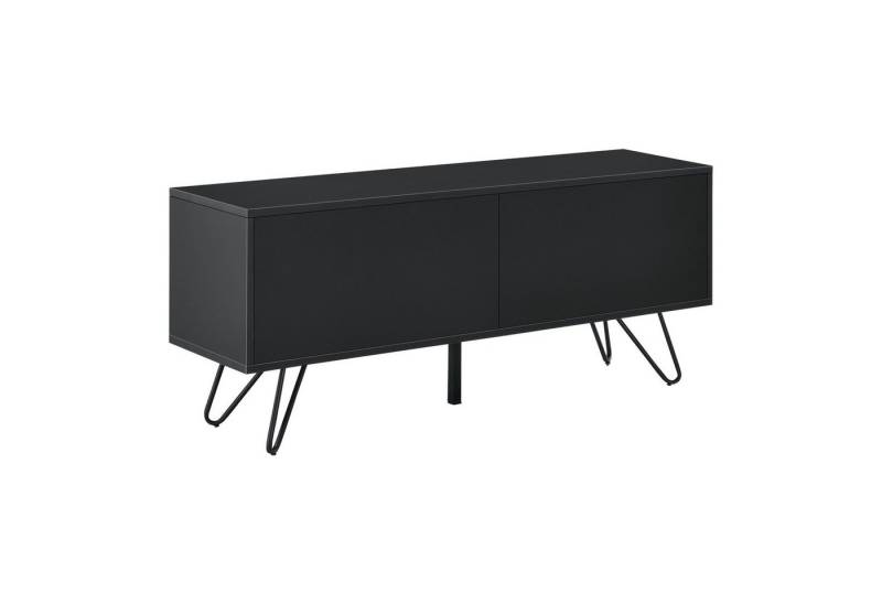 en.casa Sideboard, Bollebygd Wohnzimmerschrank 46,5 x 110 x 30 cm Schwarz von en.casa