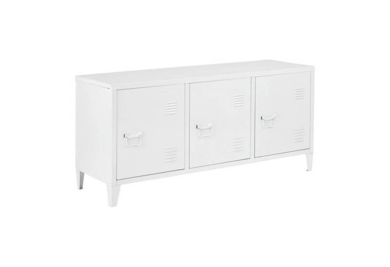 en.casa Lowboard, »Kotka« Fernsehschrank mit drei Schranktüren 58 x 113 x 40 cm Weiß von en.casa