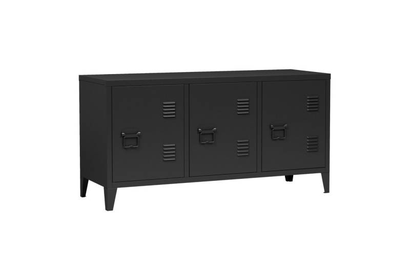 en.casa Sideboard, »Kotka« mit 3 Türen Metall 113 x 40 x 58 cm Schwarz von en.casa