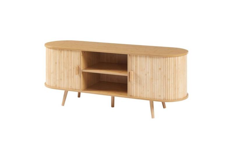 en.casa Sideboard, »Nordkapp« mit 2 Türen 140 x 40 x 56 cm Holz Bambus von en.casa