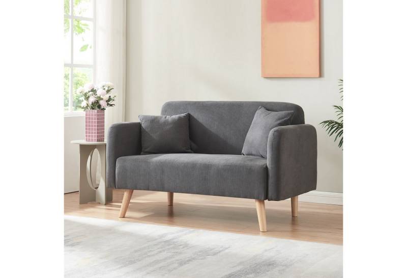 en.casa Sofa, 2-Sitzer »Midt« gepolstert Cord 132 x 70 x 81 cm Grau en.casa Sofa, 2-Sitzer »Midt« gepolstert Cord 132 x 70 x 81 cm Grau von en.casa