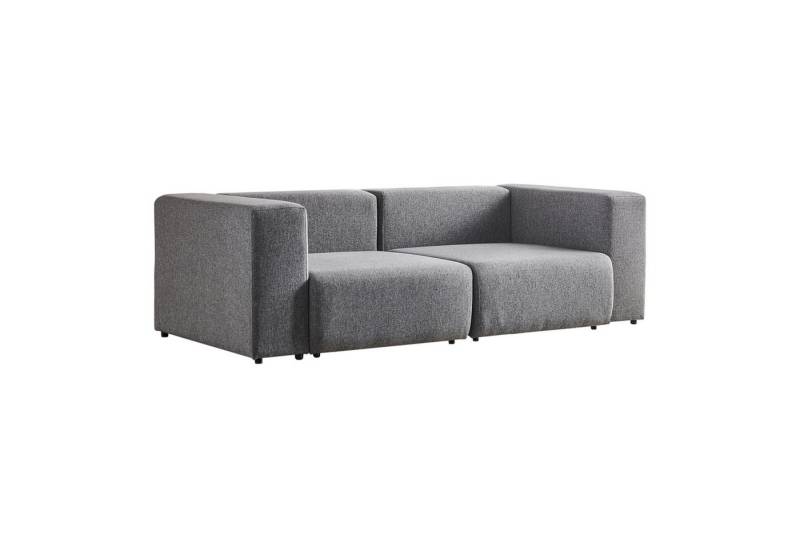 en.casa Sofa, 2 Teile, »Suldal« 2-Sitzer Modulsofa Textil Grau von en.casa