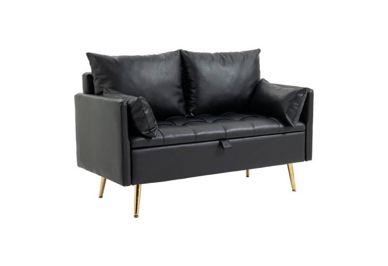 en.casa Sofa, »Sysmä« 2-Sitzer gepolstert Metallfüße Schwarz en.casa Sofa, »Sysmä« 2-Sitzer gepolstert Metallfüße Schwarz von en.casa