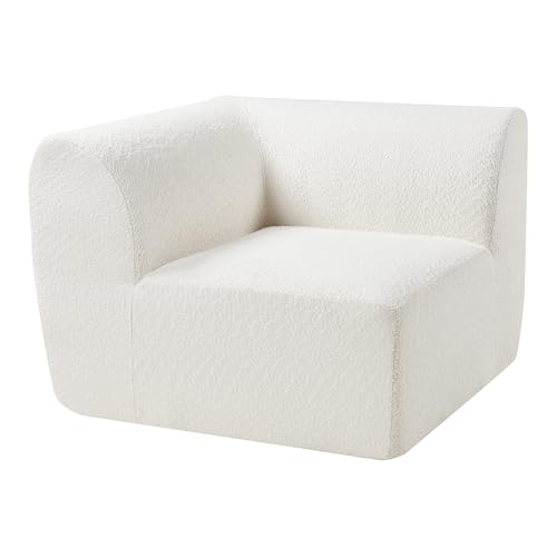 [en.casa] Sofa-Modul Hurvas Eckelement mit Armlehne Eckteil Sofa-Element Bouclé gepolstert 108 x 108 x 76 cm Couch-Element Cremeweiß von [en.casa]