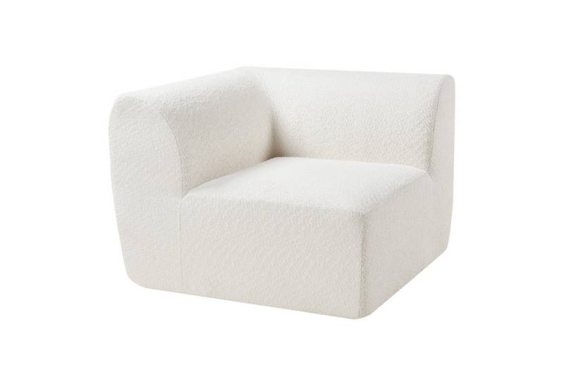 en.casa Sofaelement, »Hurvas« Sofa-Modul Eckelement mit Armlehne Bouclé Cremeweiß von en.casa