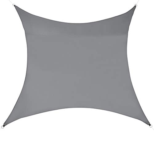 [en.casa] Sonnensegel quadratisch Lerma Sonnenschutz 2x2m Segeltuch inkl. Befestigungsseile mit Ösen Windschutz UV Schutz Wasserabweisend Sonnendach Dunkelgrau von [en.casa]