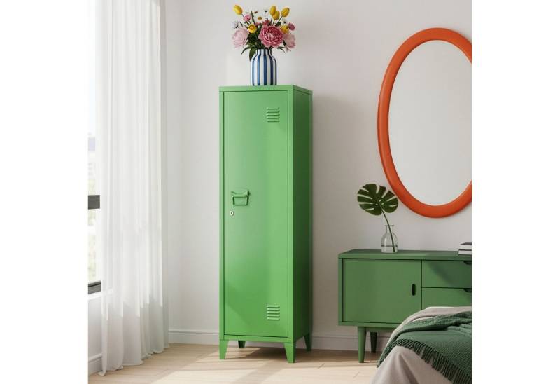 en.casa Spind »Kurikka« Einzelspind 137x38x38cm abschließbar Stahl Apfelgrün en.casa Spind »Kurikka« Einzelspind 137x38x38cm abschließbar Stahl Apfelgrün von en.casa