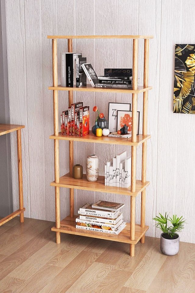 en.casa Standregal, Bücherregal mit 5 Böden 45 x 30 x 138.5 cm Spanplatte Braun 89866659 en.casa Standregal, Bücherregal mit 5 Böden 45 x 30 x 138.5 cm Spanplatte Braun 89866659 von en.casa